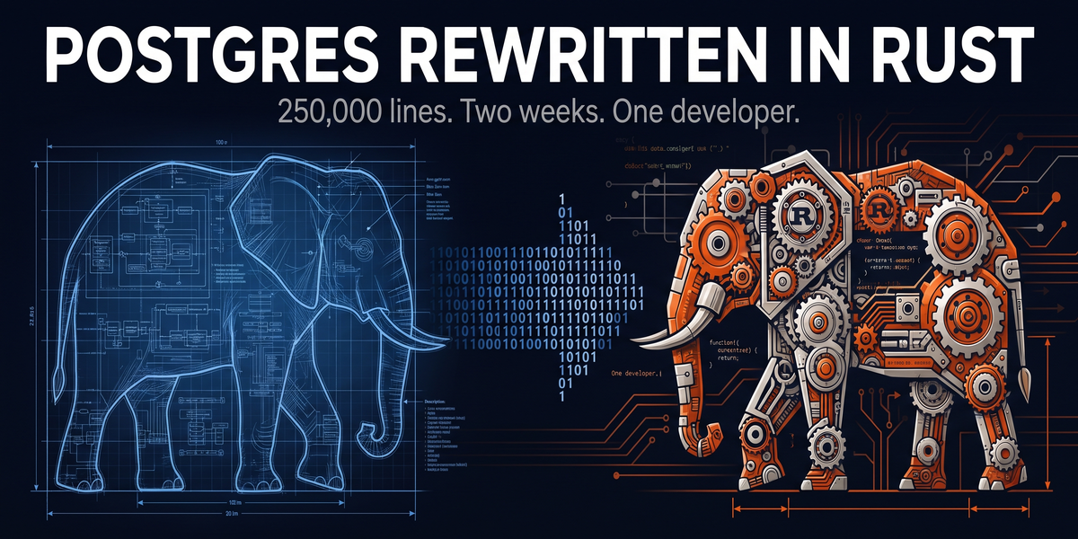One Person Rebuilt Postgres in Rust With AI. 250,000 Lines, Fast.