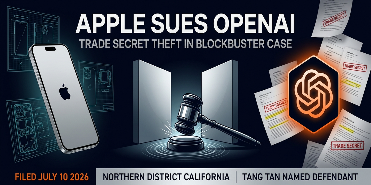 Apple OpenAI Trade Secret Suit Targets Two Defecting Engineers